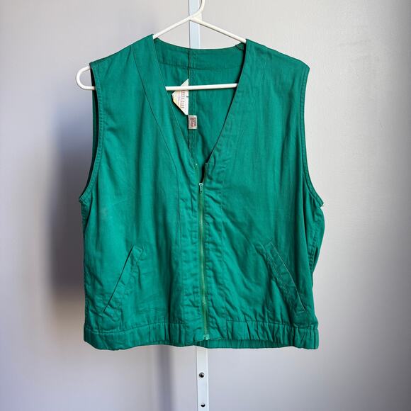 Sahara Club sz M green 100% cotton Vintage 80s vest - Picture 1 of 8